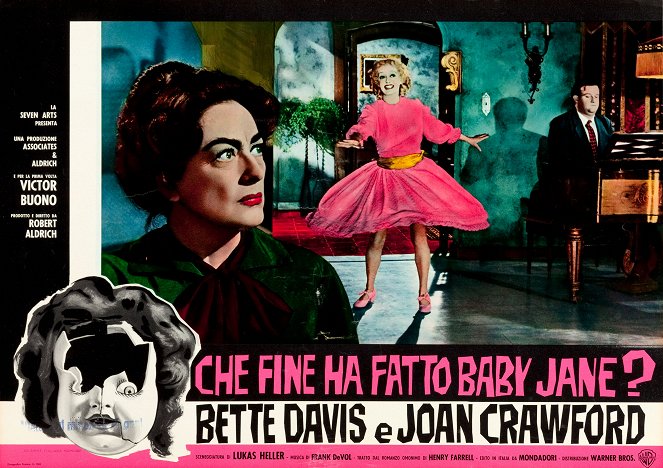 Co się zdarzyło Baby Jane? - Lobby karty - Joan Crawford, Bette Davis, Victor Buono