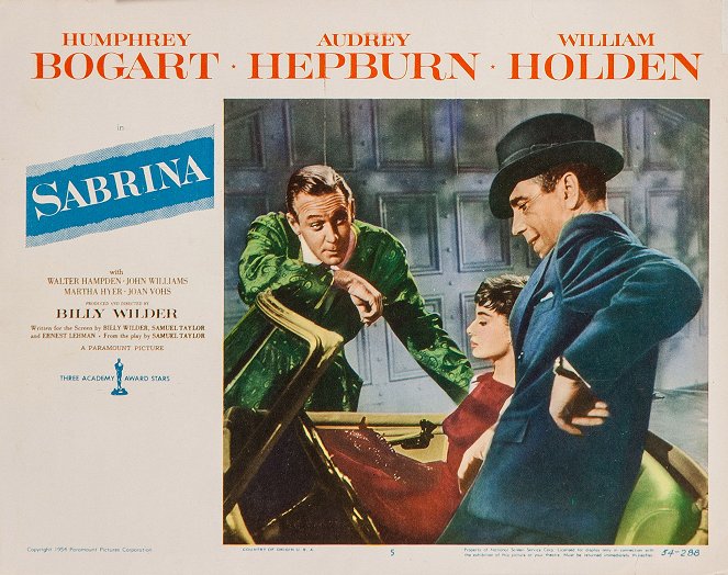 Sabrina - Vitrinfotók - William Holden, Audrey Hepburn, Humphrey Bogart