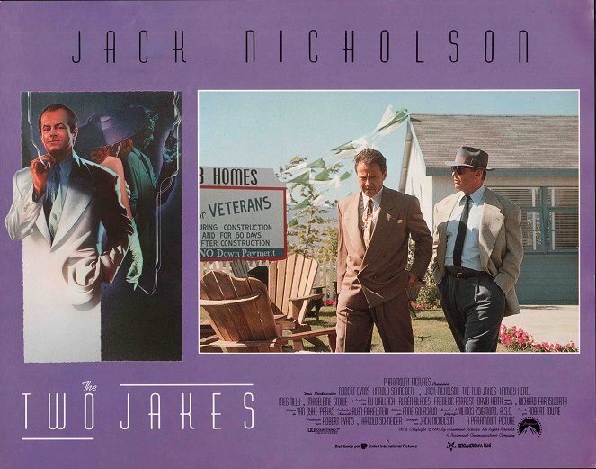 Die Spur führt zurück - The Two Jakes - Lobbykarten - Harvey Keitel, Jack Nicholson