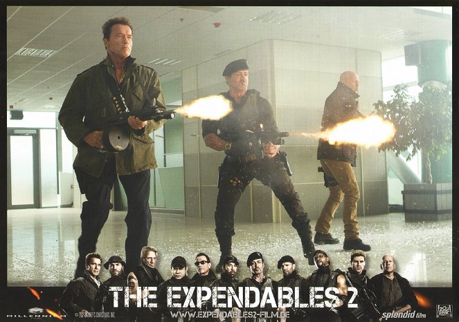 Expendables 2 : Unité spéciale - Cartes de lobby - Arnold Schwarzenegger, Sylvester Stallone, Bruce Willis