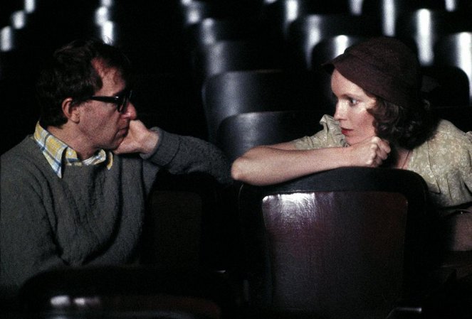 Purpurová ruža z Káhiry - Z nakrúcania - Woody Allen, Mia Farrow