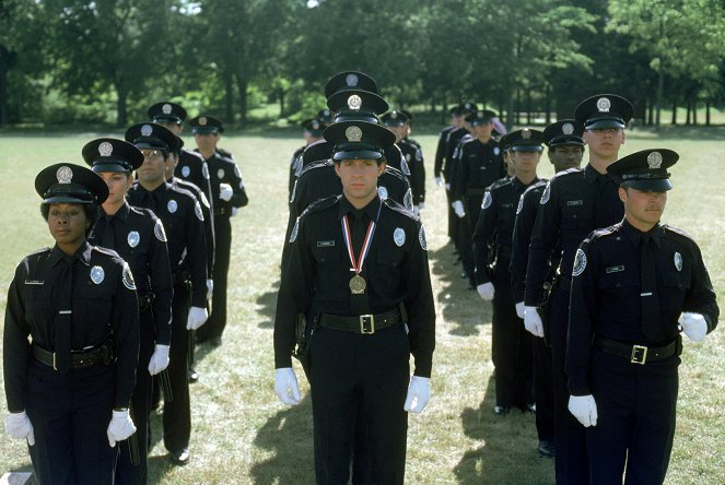 Academia de Polícia - Do filme - Marion Ramsey, Kim Cattrall, Bruce Mahler, Steve Guttenberg