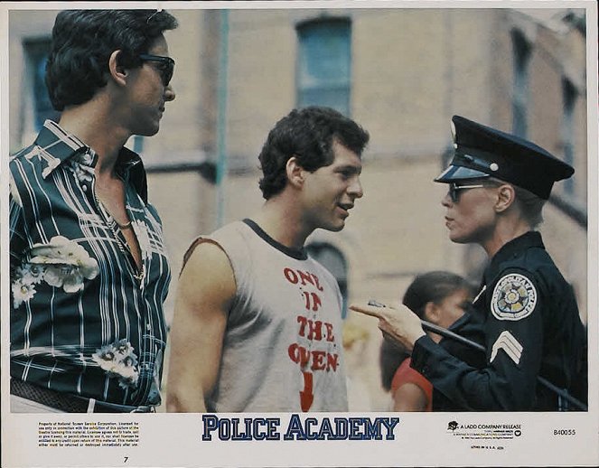 Academia de Polícia - Cartões lobby - Andrew Rubin, Steve Guttenberg, Leslie Easterbrook
