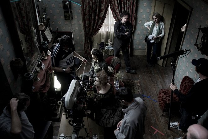 Sweeney Todd - A Fleet Street démoni borbélya - Forgatási fotók - Johnny Depp, Helena Bonham Carter, Tim Burton