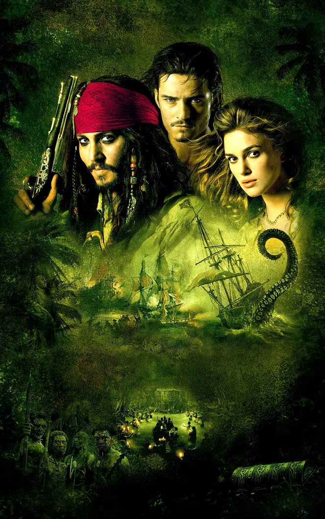 Fluch der Karibik 2 - Werbefoto - Johnny Depp, Orlando Bloom, Keira Knightley