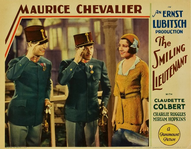 Der lächelnde Leutnant - Lobbykarten - Maurice Chevalier, Claudette Colbert