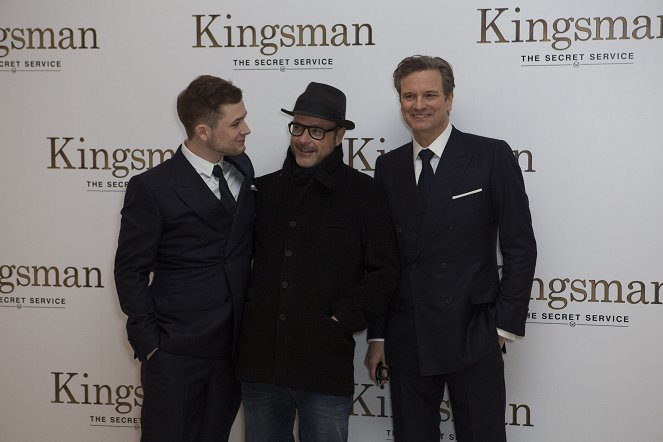 Kingsman: Tajne służby - Z imprez - Taron Egerton, Matthew Vaughn, Colin Firth