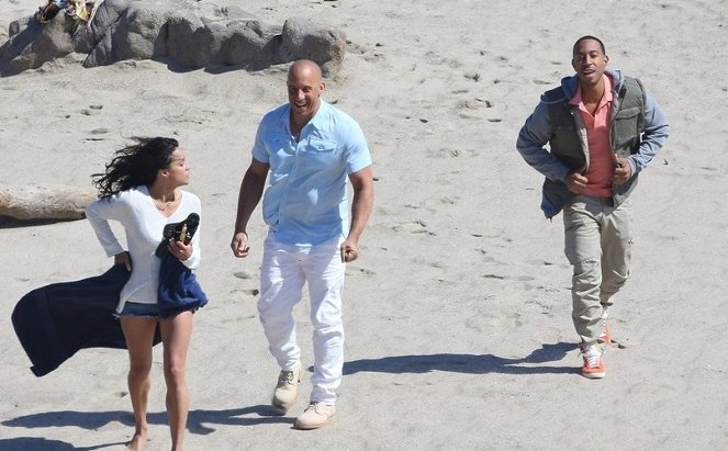 Rychle a zběsile 7 - Z natáčení - Michelle Rodriguez, Vin Diesel, Ludacris