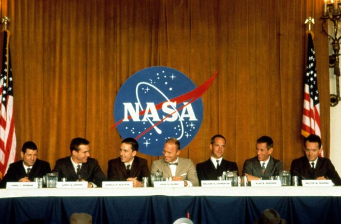 Pierwszy krok w kosmos - Z filmu - Fred Ward, Dennis Quaid, Scott Paulin, Ed Harris, Charles Frank, Scott Glenn, Lance Henriksen