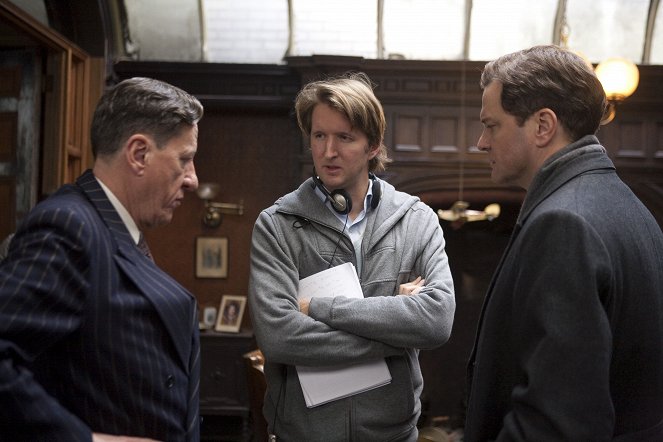 Le Discours d'un roi - Tournage - Geoffrey Rush, Tom Hooper, Colin Firth