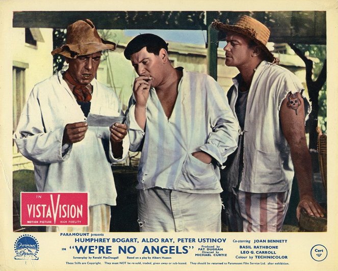 Wir sind keine Engel - Lobbykarten - Humphrey Bogart, Peter Ustinov, Aldo Ray
