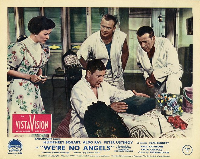 We're No Angels - Lobby Cards - Joan Bennett, Peter Ustinov, Aldo Ray, Humphrey Bogart