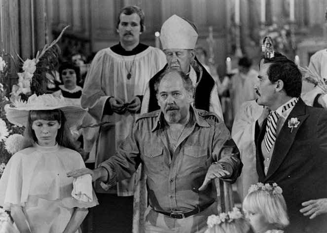 Eine Hochzeit - Dreharbeiten - Mia Farrow, Robert Altman, Vittorio Gassman