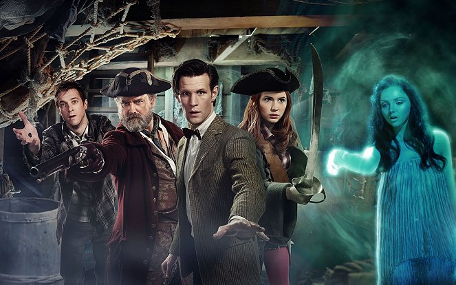 Doctor Who - Season 6 - Der Fluch des Schwarzen Mals - Werbefoto - Arthur Darvill, Hugh Bonneville, Matt Smith, Karen Gillan, Lily Cole
