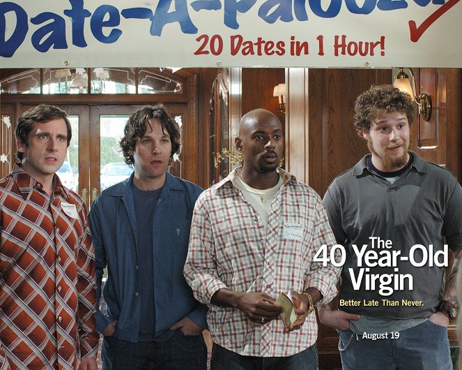The 40 Year-Old Virgin - Lobbykaarten - Steve Carell, Paul Rudd, Romany Malco, Seth Rogen