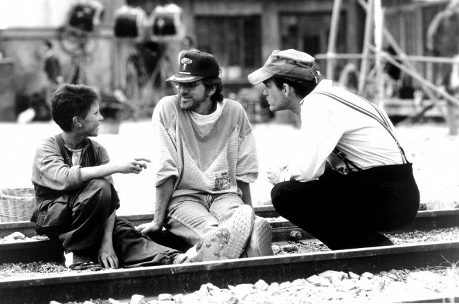 Empire du soleil - Tournage - Christian Bale, Steven Spielberg, John Malkovich