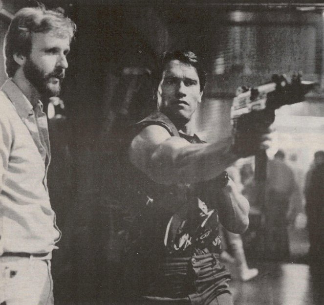 O Exterminador Implacável - De filmagens - James Cameron, Arnold Schwarzenegger