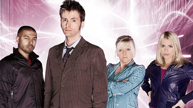 Doctor Who - Pois raiteilta - Promokuvat - Noel Clarke, David Tennant, Camille Coduri, Billie Piper