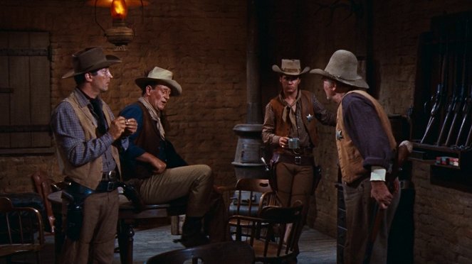 Rio Bravo - Filmfotók - Dean Martin, John Wayne, Ricky Nelson, Walter Brennan