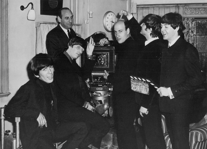 Quatre garçons dans le vent - Tournage - George Harrison, Ringo Starr, Richard Lester, John Lennon, Paul McCartney