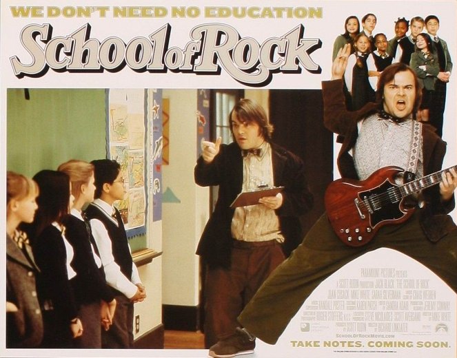 The School of Rock - Lobbykaarten - Veronica Afflerbach, Miranda Cosgrove, Jordan-Claire Green, Zachary Infante, Jack Black