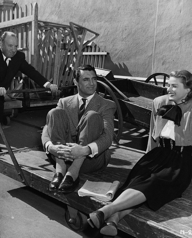 Pochybná žena - Z nakrúcania - Alfred Hitchcock, Cary Grant, Ingrid Bergman