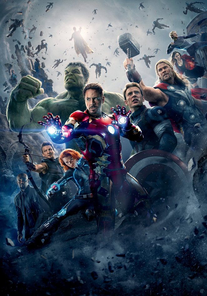 Avengers: Age of Ultron - Promo - Samuel L. Jackson, Jeremy Renner, Scarlett Johansson, Robert Downey Jr., Chris Evans, Chris Hemsworth, Elizabeth Olsen, Aaron Taylor-Johnson