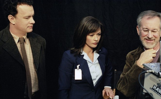 Terminal - Dreharbeiten - Tom Hanks, Catherine Zeta-Jones, Steven Spielberg