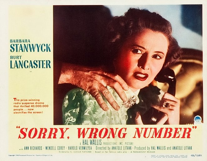 Sorry, Wrong Number - Lobby Cards