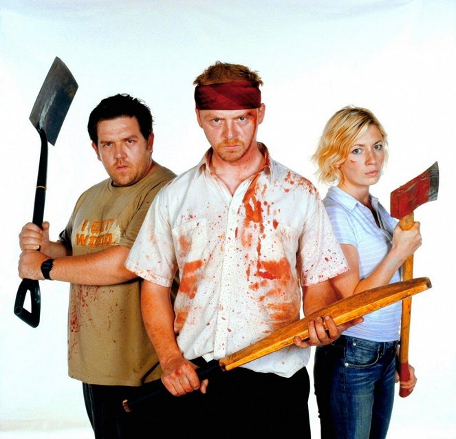 Shaun Of The Dead - Werbefoto - Nick Frost, Simon Pegg, Kate Ashfield