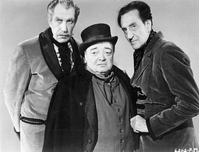 Der grauenvolle Mr. X - Werbefoto - Vincent Price, Peter Lorre, Basil Rathbone
