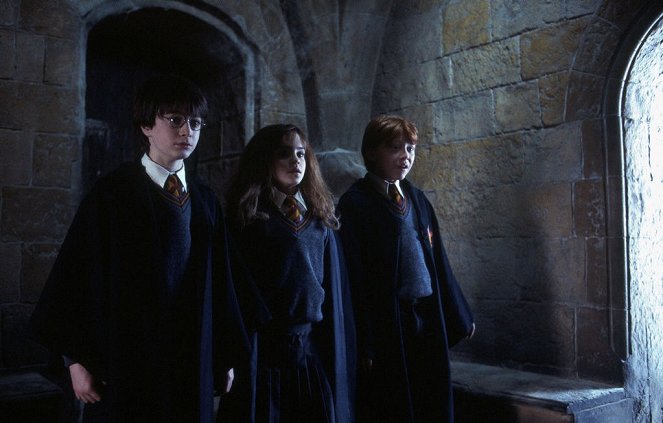 Harry Potter und der Stein der Weisen - Filmfotos - Daniel Radcliffe, Emma Watson, Rupert Grint