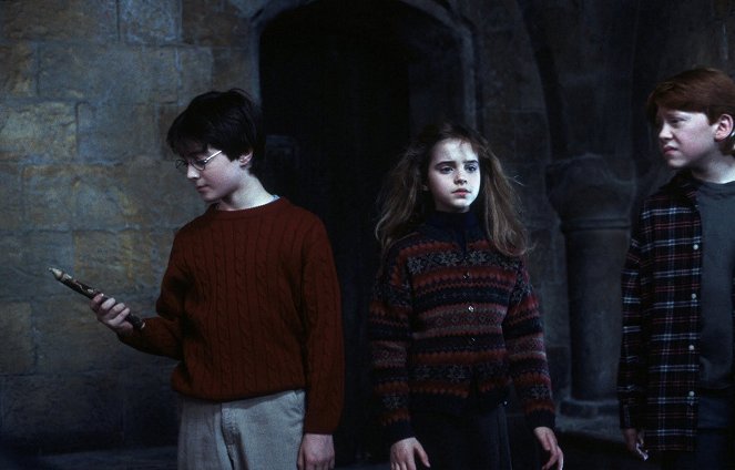 Harry Potter und der Stein der Weisen - Filmfotos - Daniel Radcliffe, Emma Watson, Rupert Grint