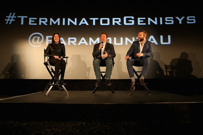 Terminator Genisys - Tapahtumista - Melanie McLaughlin, Arnold Schwarzenegger, Jai Courtney