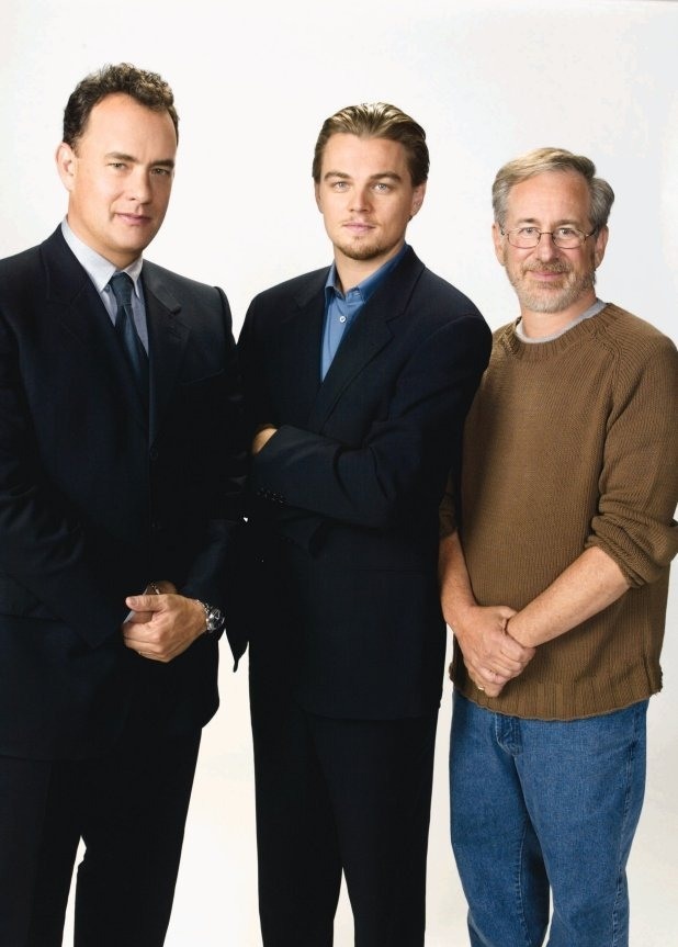 Catch Me If You Can - Werbefoto - Tom Hanks, Leonardo DiCaprio, Steven Spielberg