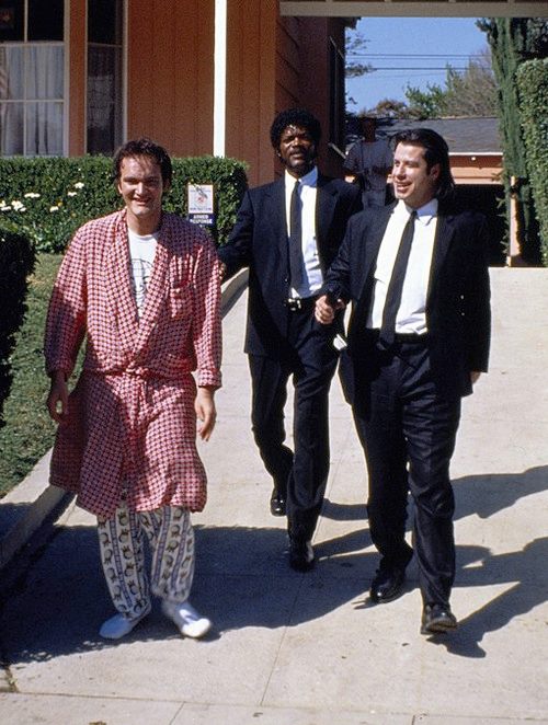 Pulp Fiction - Tournage - Quentin Tarantino, Samuel L. Jackson, John Travolta