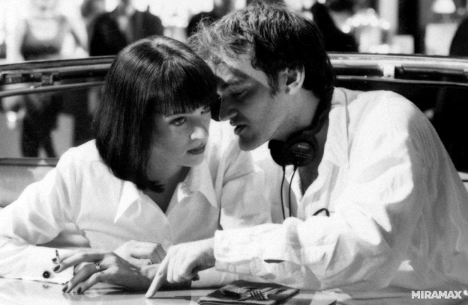 Pulp Fiction - Van de set - Uma Thurman, Quentin Tarantino