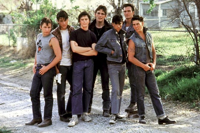 Die Outsider - Werbefoto - Emilio Estevez, Rob Lowe, C. Thomas Howell, Matt Dillon, Ralph Macchio, Patrick Swayze, Tom Cruise