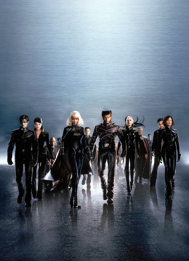 X-Men 2 - Werbefoto - James Marsden, Patrick Stewart, Halle Berry, Hugh Jackman, Anna Paquin, Famke Janssen