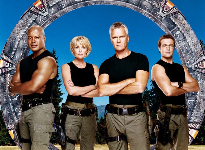 Stargate SG-1 - Season 1 - Promokuvat - Christopher Judge, Amanda Tapping, Richard Dean Anderson, Michael Shanks