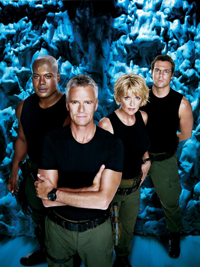 Stargate Kommando SG-1 - Season 1 - Werbefoto - Christopher Judge, Richard Dean Anderson, Amanda Tapping, Michael Shanks