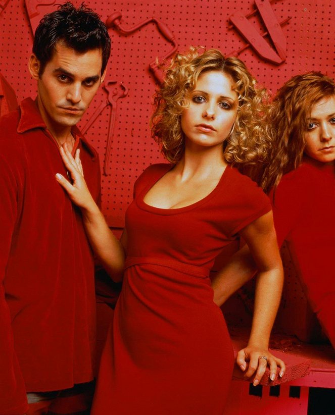 Buffy - Im Bann der Dämonen - Season 2 - Werbefoto - Nicholas Brendon, Sarah Michelle Gellar, Alyson Hannigan