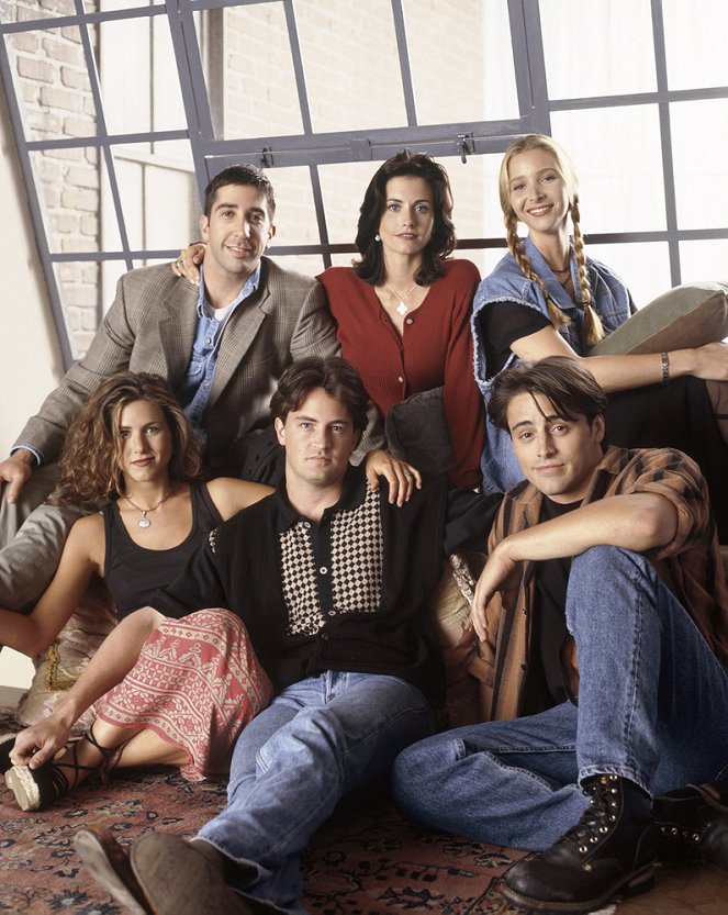 Amigos - Season 1 - Promoción - David Schwimmer, Courteney Cox, Lisa Kudrow, Jennifer Aniston, Matthew Perry, Matt LeBlanc