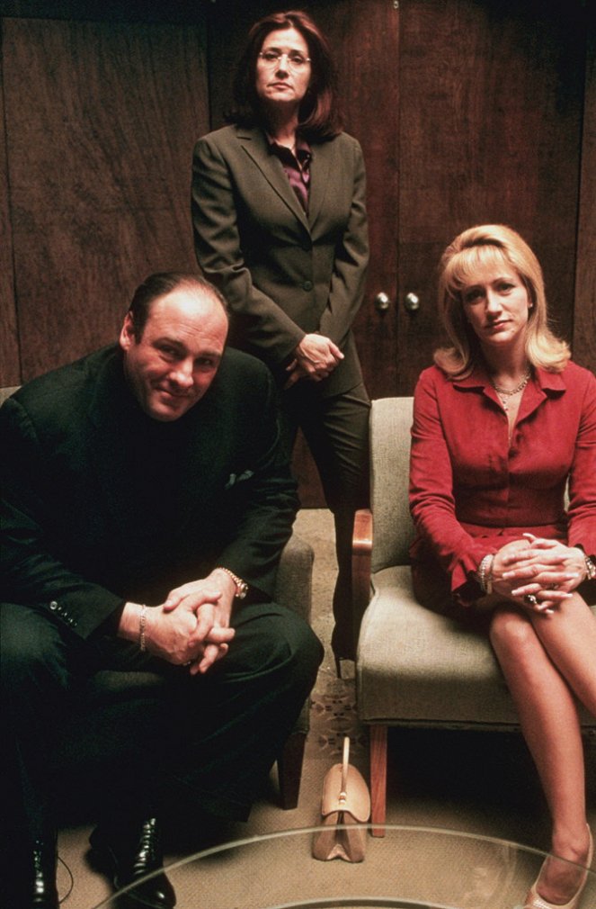 Die Sopranos - Werbefoto - James Gandolfini, Lorraine Bracco, Edie Falco