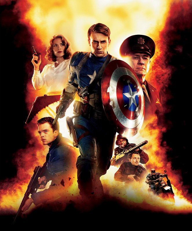 Capitán América: El primer vengador - Promoción - Sebastian Stan, Hayley Atwell, Chris Evans, Derek Luke, Tommy Lee Jones, JJ Feild