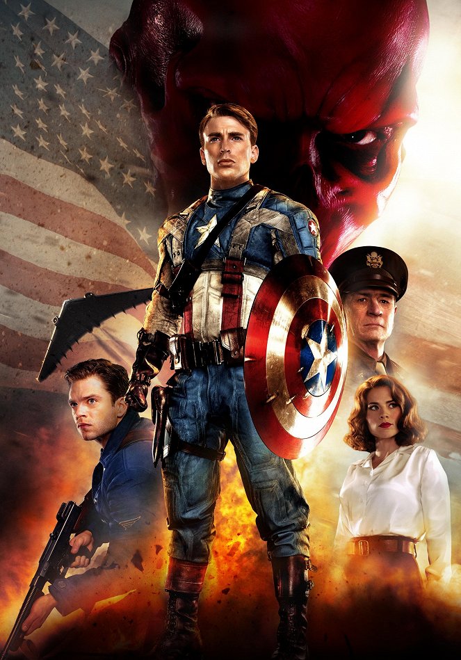 Capitán América: El primer vengador - Promoción - Sebastian Stan, Chris Evans, Tommy Lee Jones, Hayley Atwell