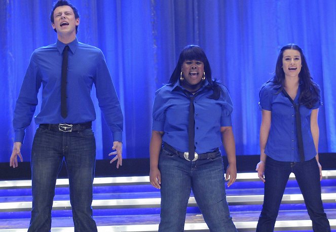 Glee - Kręte ścieżki April Rhodes - Z filmu - Cory Monteith, Amber Riley, Lea Michele
