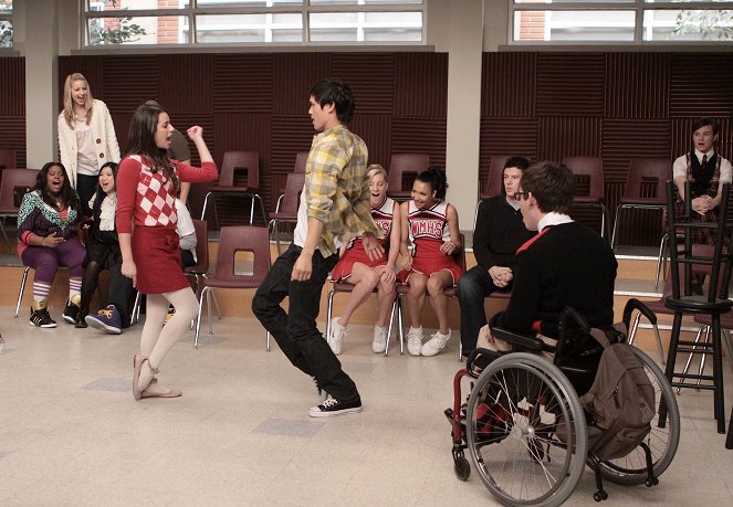 Glee - Hola - De la película - Lea Michele, Harry Shum Jr., Naya Rivera, Cory Monteith