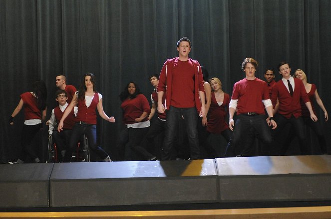 Glee - Potęga Madonny - Z filmu - Kevin McHale, Lea Michele, Amber Riley, Harry Shum Jr., Cory Monteith, Dianna Agron, Chris Colfer