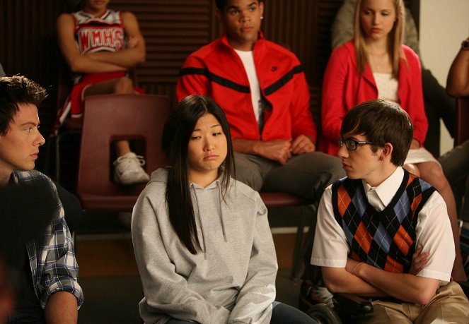 Glee - Theatricality - Van film - Cory Monteith, Jenna Ushkowitz, Kevin McHale